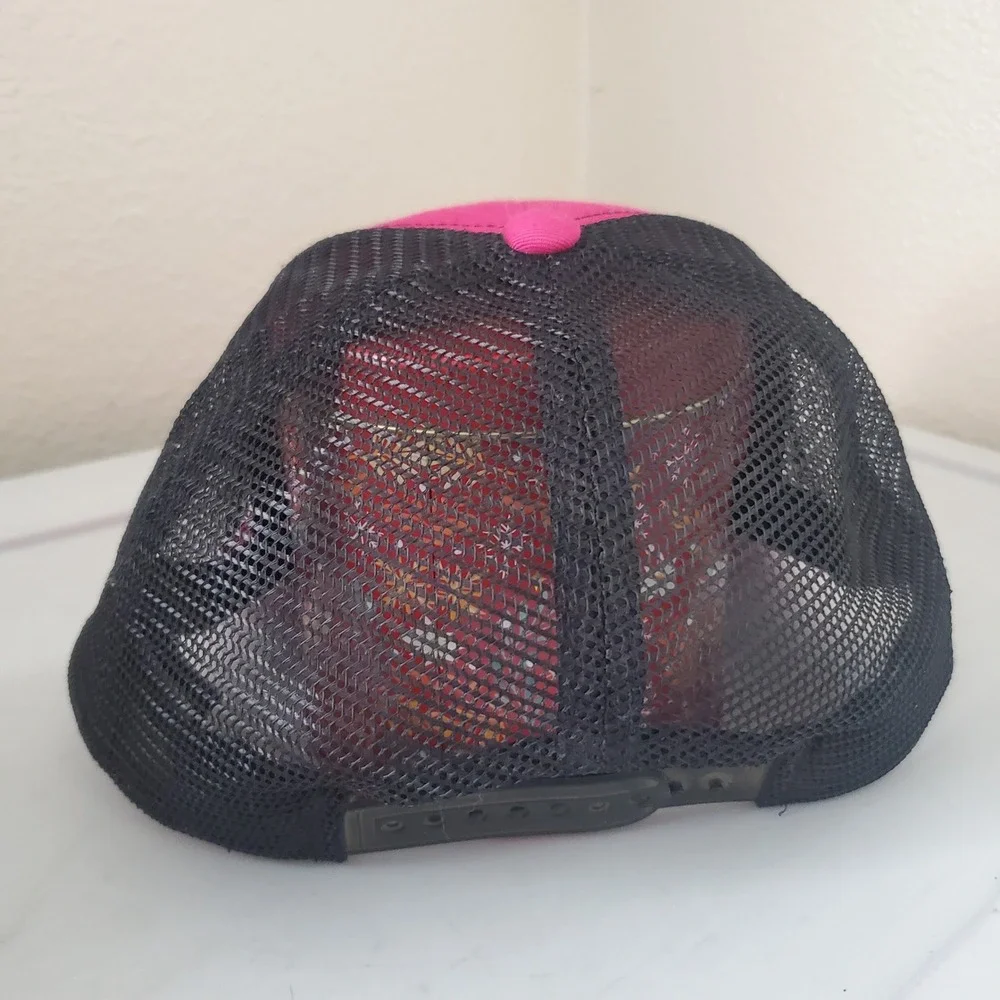 Fatal Clothing Hot Pink Black Trucker Hat Snapback Mesh Cap Embroidered Logo